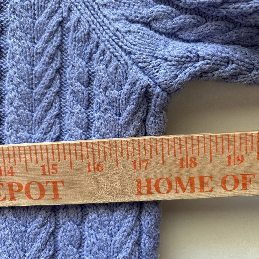 J.Crew Cable-knit puff-sleeve crewneck sweater lavendar‎ small BS978